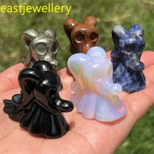 1.5" Natural Mixto Cuarzo Fantasma Perro Calavera Cuarzo Cristal Calavera Gema Aleatorio 1 pieza - Imagen 1 de 16