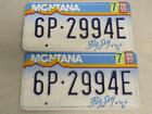 Montana License Plate Pair 6P-2994E "Rainbow" - Gallatin County Big Sky Embossed