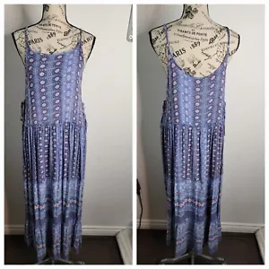 Maxi Vestido Patrons Of Peace Para Mujer Talla Grande Con Cordones Laterales Boho Lagenlook - Imagen 1 de 11