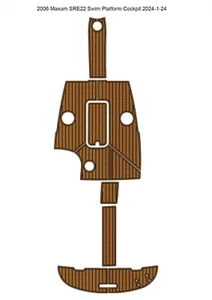 2006 Maxum SRE22 Swim Platform Cockpit Pad Boat EVA Foam Faux Teak Floor Mat - Picture 1 of 18