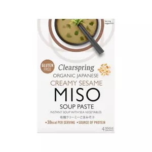 Clearspring Organic Japanese Creamy Sesame Instant Miso Soup - 4 Sachets - Picture 1 of 1