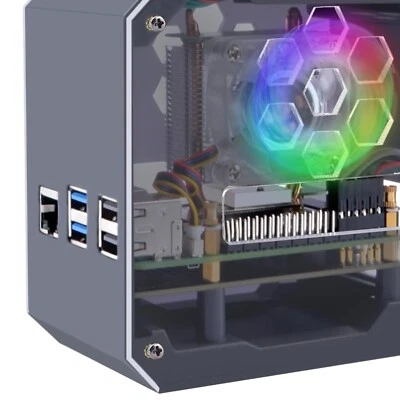 N07 NVMe MiniTower NAS Kit for Raspberry Pi 5 - Cooling and Display Features - Image 1 of 4