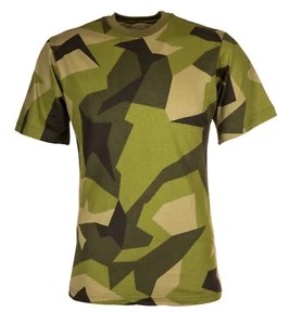 T-Shirt US Army Style Kurzärmlig Rundhals Schwedisch Splinter Tarnfarbe M90 Neu - Bild 1 von 8