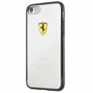 FERRARI iPhone SE 2022, SE 2020, 8, 7 Hülle Case Racing Shield transparent black - Bild 1 von 1