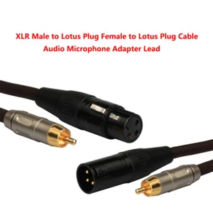XLR Male to Lotus Plug Female to Lotus Plug Cable Audio Microphone Adapter Lead - Picture 1 of 6