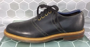 Zapatos Cole Haan para Hombres 7.5 Negros Oxford Puntera Lisa Con Cordones C09123 Perforados CC49 - Imagen 1 de 15