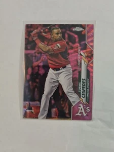 Topps Chrome 2020 Update Yoenis Cespedes Pink wave Refractor Oakland Athlethics - Picture 1 of 2