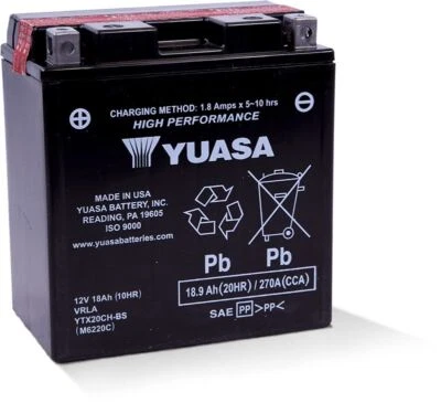 Batería de 12 voltios Yuasa YTX20CHBS sin mantenimiento para Polaris Rush 850 Pro S 2019 Foto 1 de 3