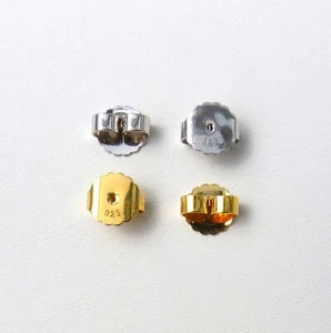 Tuerca de oreja Butterfly extra grande plata de ley rodiada o chapada en oro 9 mm 4499 - Imagen 1 de 12