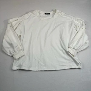 Sudadera Jolie And Joy Cuello Redondo Mujer Talla 1X Mangas Perladas Blanca - Imagen 1 de 9