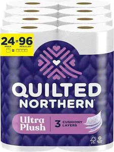 Papel higiénico acolchado Northern Ultra felpa 3 capas mega rollos séptico seguro 24 quilates - Imagen 1 de 3
