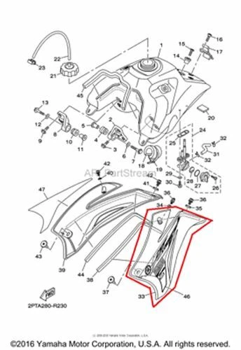 NEW OEM YAMAHA TTR125LE TTR 125LE LEFT SIDE SCOOP COVER PANEL BLUE - Image 1 of 1