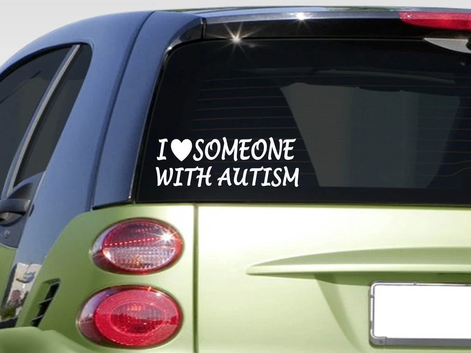 EZSTIK I love someone with Autism sticker *H373* 8" awareness speaks autistic