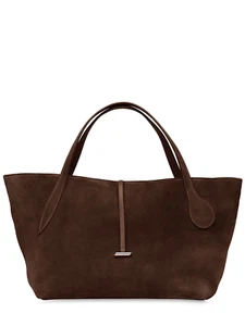LIFFNER Zip Penne Dark Brown Suede Tote Bag New & Authentic - Picture 1 of 1