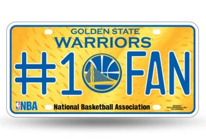 LETRERO DE METAL GOLDEN STATE WARRIORS #1 FAN CAR CAR CAMIÓN MATRÍCULA NBA BALONCESTO - Imagen 1 de 2