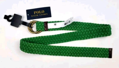 Polo Ralph Lauren Masculino Transporte Duplo O Ring Cinto Trançado Verde Tamanho Pequeno Novo com etiquetas - Imagem 1 de 4