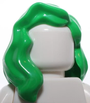 Lego Bright Green Minifig Hair Mid Length Part over Right Shoulder - Image 1 of 2
