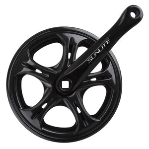 SUNLITE CRANKSET SUNLT BIG CITY 48x170 3/32 SQ BK/BK STL RING DBL CHAINGUARDS - Picture 1 of 1