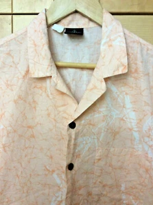 Vintage 80's Kennington Men's Orange & White Button Front Cotton Shirt L - Picture 1 of 3