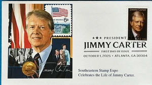 SESE Chris Calle 6043 Jimmy Carter with Family Nobel Prize Slogan Cancel  - Picture 1 of 1