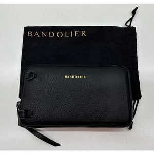 Bandolier Top Grain Pelle Marsupio con Zip Espanso Nero/Pewter NUOVO # - Foto 1 di 6
