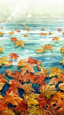 Northcott Autumn Breeze 24.75" Watercolor Fall Leaves Ombre Repeat/Panel Multi - Image 1 of 4