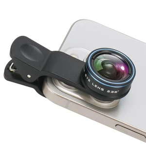 Fisheye Lens 235° Phone Camera Lens, Fish Eye Lens for iPhone 14 13 12 X XR P... - Foto 1 di 7