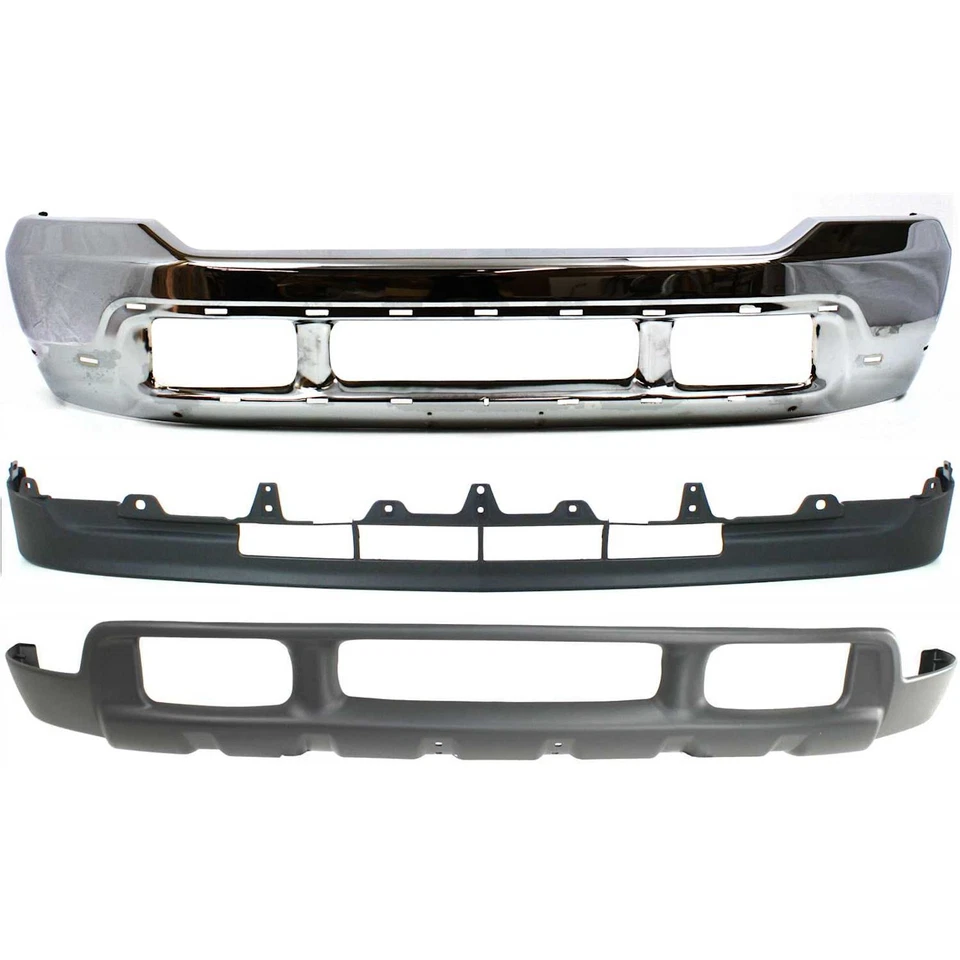 Bumper Kit For 2001-2004 Ford F250 Super Duty F-Series Front Chrome with Valance Foto 1 de 4