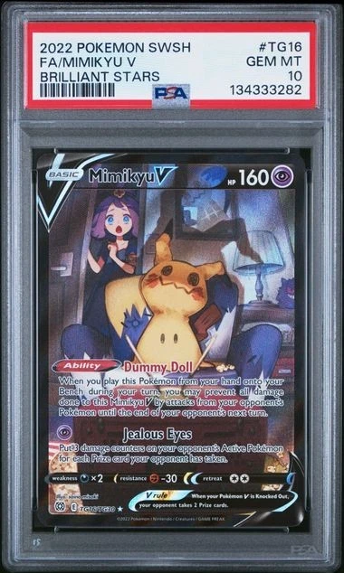 Pokemon Mimikyu V Brilliant Stars Character Rare Full Art #TG16 PSA 10 Gem Mint - Image 1 of 2
