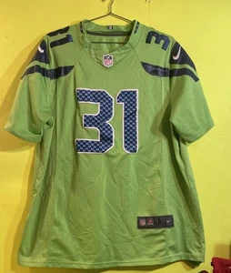 Seahawks Chancellor #31 Nike maglia uomo L verde sul campo NFL calcio cucita - Foto 1 di 10