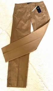 BNWT M&S- MIA Coffee / Camel Cotton Rich Slim 7/8th Trousers - UK 10 Long - Picture 1 of 8