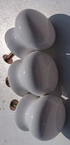 Vintage old Retro Decorative white Cupboard Door Draw Handles 3 China Ceramic - Picture 1 of 10