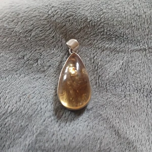 925 sterling silver yellow Citrine gemstone pendant - Picture 1 of 4