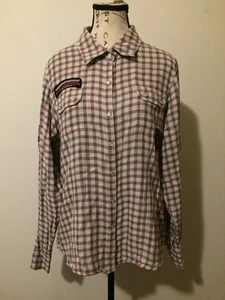 Camisa para mujer Harley-Davidson XL gris blanca a cuadros perla a presión motociclista motocicleta” - Imagen 1 de 7