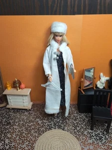 Vintage Barbie & Clone Outfit - Coat, Sparkly Dress #9837, Silver Pumps, Hat ++ - Picture 1 of 23