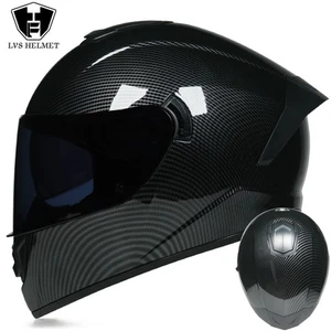 DOT Full Face Motorcycle Helmet Dual Visor Motocross Racing Cruiser Biker Helmet - Foto 1 di 27