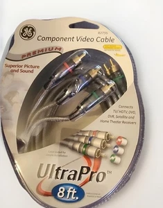 New Sealed GE Component Video Cable 82735 Ultra Pro 8 Feet Color Coded Premium - Picture 1 of 11