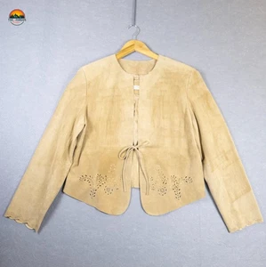 Valerie Stevens Giacca Separata Pelle Marrone Nudo Cottagecore Boho Donna Tg L - Foto 1 di 13