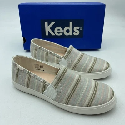 Tênis Keds Feminino Clipper Listrado Rosa Multi Baixo Top Tamanho 7.5 - Imagem 1 de 4