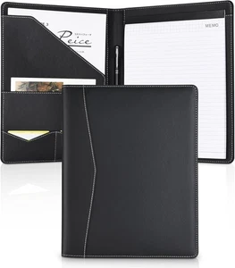 Pacific Mailer Padfolio Portfolio Leather 9.75in x 12.5in x 0.75in, Black - Picture 1 of 7