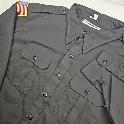 Propper® Men Tactical Dress Shirt LS Workwear Men Size XXXLL Black American Flag - Image 1 of 4