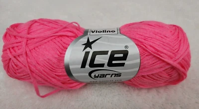 Ice Yarns Fetuccia Fine narrow ribbon yarn, neon pink,  (109 yds) - Image 1 of 4
