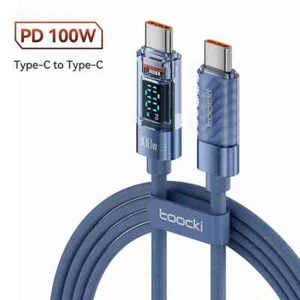 Toocki USB Type C to Type C Charger Cable 100W PD Fast Charging Wire LED Display - Picture 1 of 10