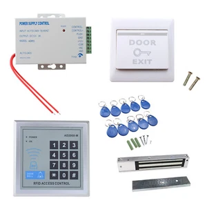 Sistema de control de acceso de seguridad con cerradura de puerta magnética electrónica RFID Maglock Set - Imagen 1 de 12