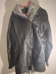Country & Outdoors Gunal Women’s Jacket Blac Faux Leather Zip Up X-Large RA01 - Picture 1 of 18