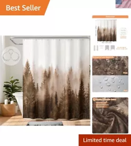 Misty Forest Shower Curtain Set 72x72 with Hooks - Waterproof Polyester Elegance - Picture 1 of 11