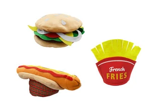 3pc Oversized Hotdog Hamburger and Fries Hat Set Food Vendor Costume Accessory - Picture 1 of 5