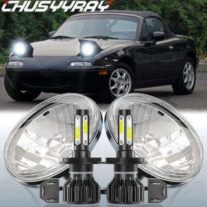NEW 7inch H6024 LED Headlight Light H4 High/Lo For 90-97 Mazda NA Miata MX5 MX-5 - Picture 1 of 19