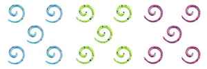 1 x Pair Black Splattered Acrylic Ear Spirals Stretchers Tapers Gauge Piercing - Picture 1 of 4