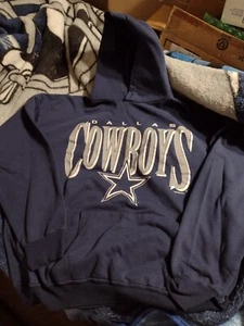 VINTAGE 1996 DALLAS COWBOYS SWEATSHIRT MIT HOODIE SCHÖN CA. 25-1/2" x 23" - Bild 1 von 11